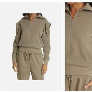 FRAME•Shoulder detail half zip